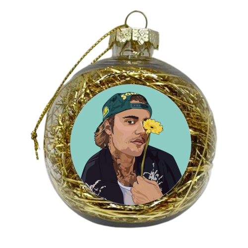 Justin Bieber Collection - xmas bauble by Catherine Critchley.
