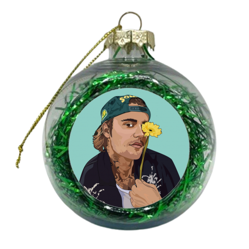 Justin Bieber Collection - xmas bauble by Catherine Critchley.