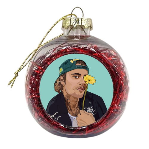 Justin Bieber Collection - xmas bauble by Catherine Critchley.