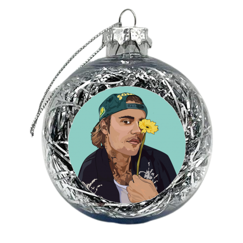 Justin Bieber Collection - xmas bauble by Catherine Critchley.