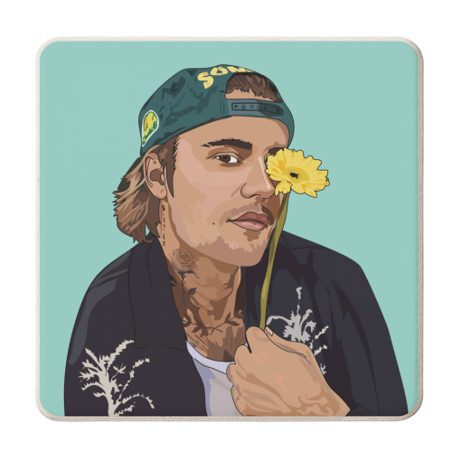 Justin Bieber Collection - personalised beer coaster by Catherine Critchley.