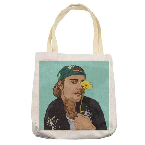 Justin Bieber Collection - printed canvas tote bag by Catherine Critchley.