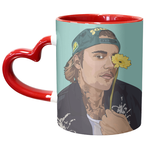 Justin Bieber Collection - unique mug by Catherine Critchley.