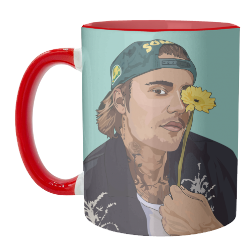Justin Bieber Collection - unique mug by Catherine Critchley.