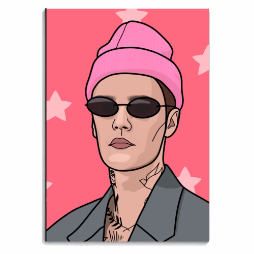 Justin bieber star print - personalised A4, A5, A6 notebook by The Girl Next Draw