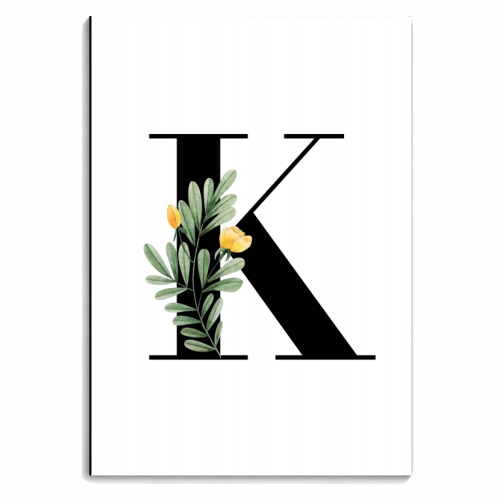 K Floral Letter Initial - personalised A4, A5, A6 notebook by Toni Scott