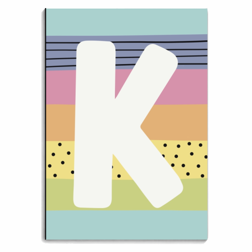 K - personalised letter initial modern rainbow - personalised A4, A5, A6 notebook by Giddy Kipper
