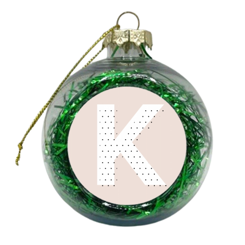 K Polka Dot Initial - xmas bauble by Toni Scott