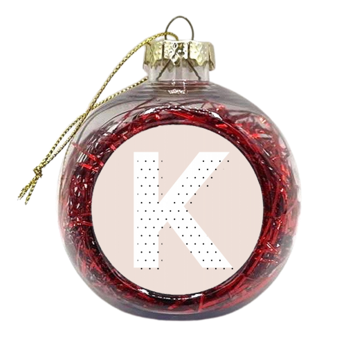K Polka Dot Initial - xmas bauble by Toni Scott