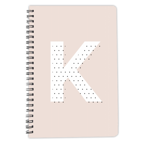 K Polka Dot Initial - personalised A4, A5, A6 notebook by Toni Scott