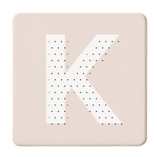 K Polka Dot Initial - personalised beer coaster by Toni Scott