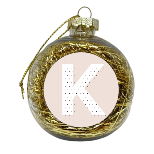 K Polka Dot Initial - xmas bauble by Toni Scott