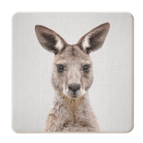 Kangaroo - Colorful - personalised beer coaster by Gal Design
