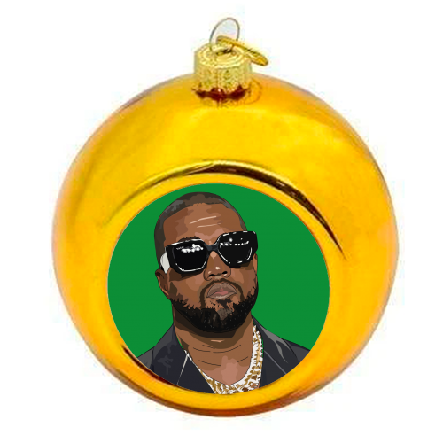 Kanye West Collection - colourful christmas bauble by Catherine Critchley.