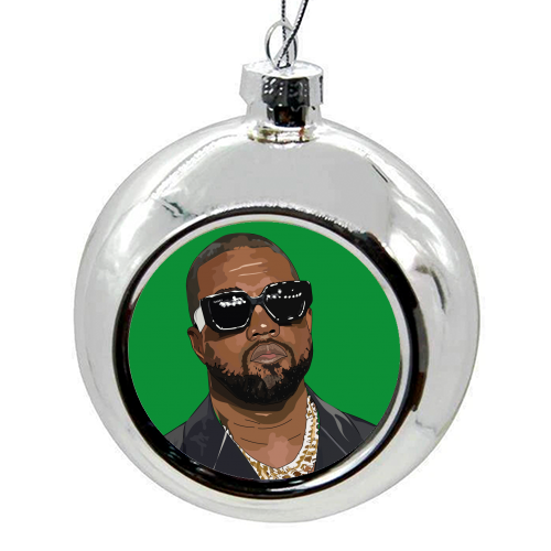 Kanye West Collection - colourful christmas bauble by Catherine Critchley.