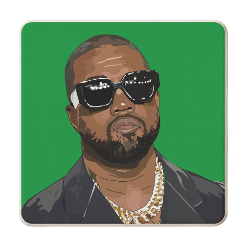 Kanye West Collection - personalised beer coaster by Catherine Critchley.