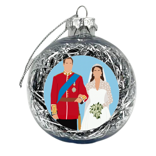 Kate & William - xmas bauble by Rock and Rose Creative