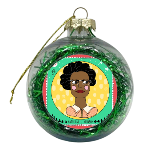 Katherine G Johnson Coaster - xmas bauble by Nichola Cowdery