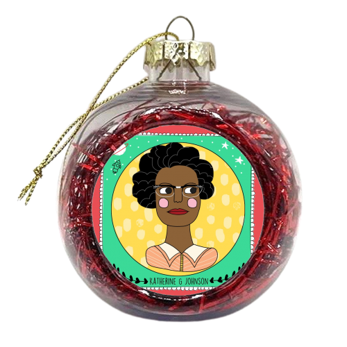Katherine G Johnson Coaster - xmas bauble by Nichola Cowdery