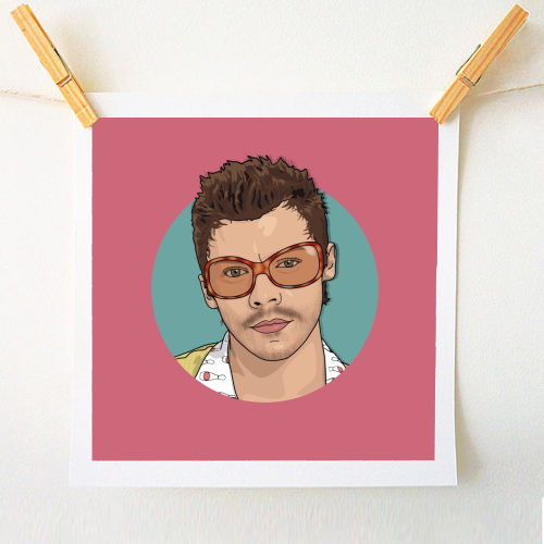 KATTDO Harry sunglasses illustration - A1 - A4 art print by The Girl Next Draw