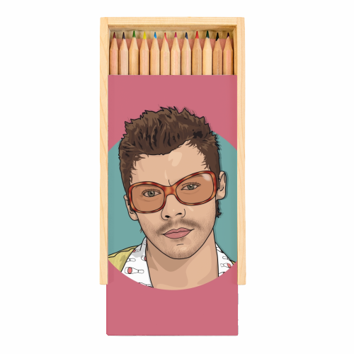 KATTDO Harry sunglasses illustration - Coloured Pencils with Box by The Girl Next Draw