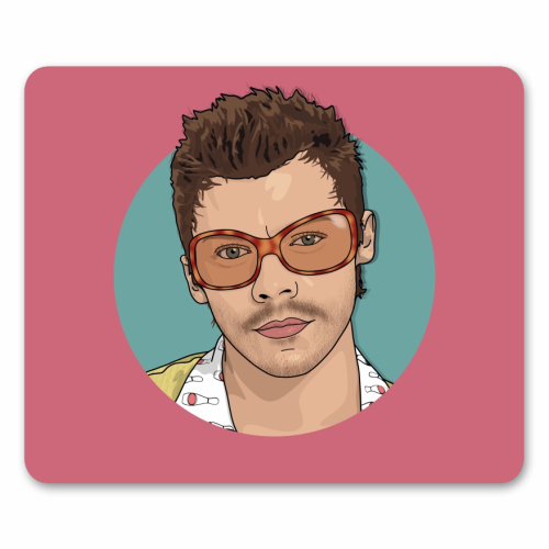 KATTDO Harry sunglasses illustration - mouse mat by The Girl Next Draw