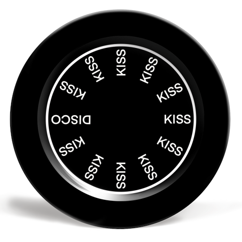 KATTDO in black - ceramic dinner plate by The Girl Next Draw