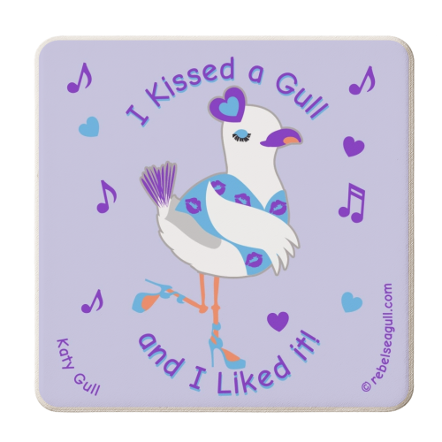 Katy Perry Celebrity Seagull - personalised beer coaster by Rebel Seagull