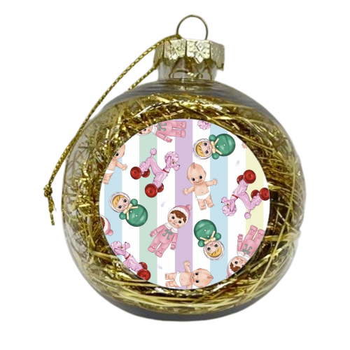Kawaii Cute Print - xmas bauble by Lucy Elliott