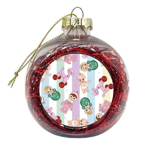 Kawaii Cute Print - xmas bauble by Lucy Elliott