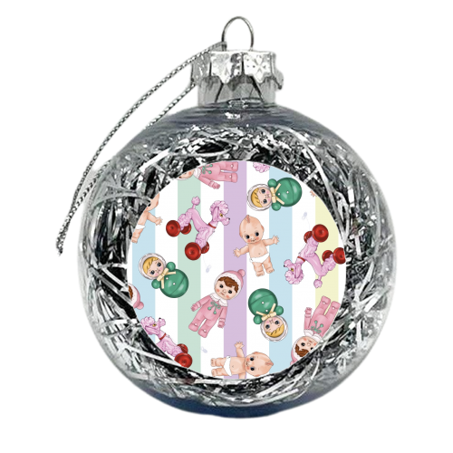 Kawaii Cute Print - xmas bauble by Lucy Elliott