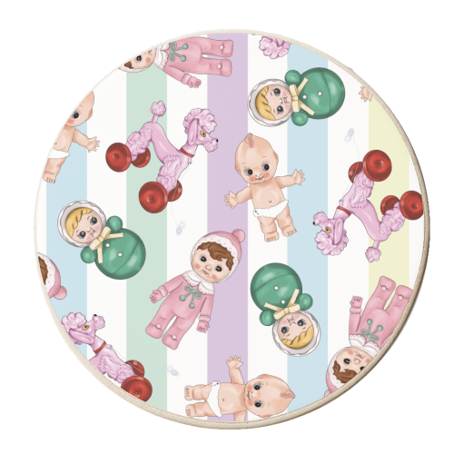 Kawaii Cute Print - personalised beer coaster by Lucy Elliott