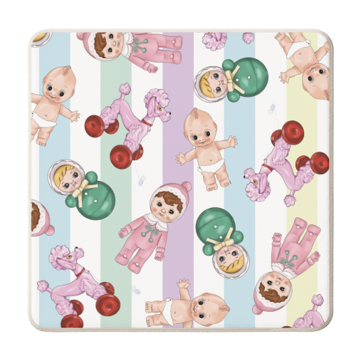 Kawaii Cute Print - personalised beer coaster by Lucy Elliott