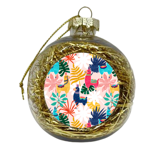 Keep Being Llamazing - xmas bauble by Uma Prabhakar Gokhale
