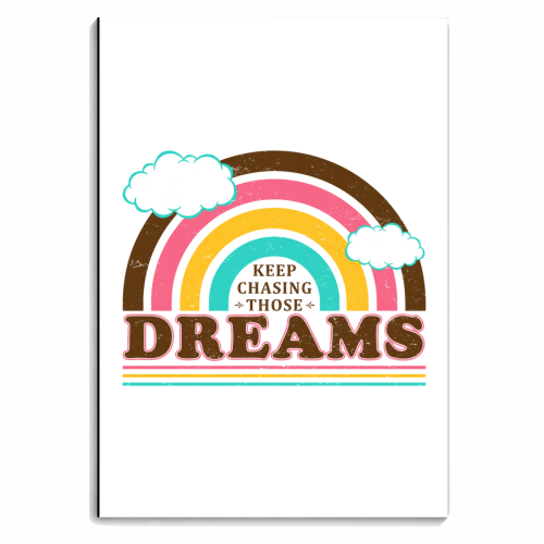 Keep Chasing Those Dreams - Cute Vintage Rainbow - Retro Design - personalised A4, A5, A6 notebook by InspiredImages