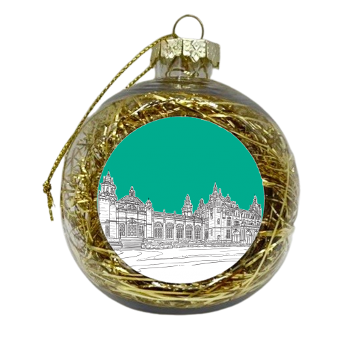 Kelvingrove Art Gallery & Museum, Glasgow (Scotland) - teal version - xmas bauble by Adam Regester
