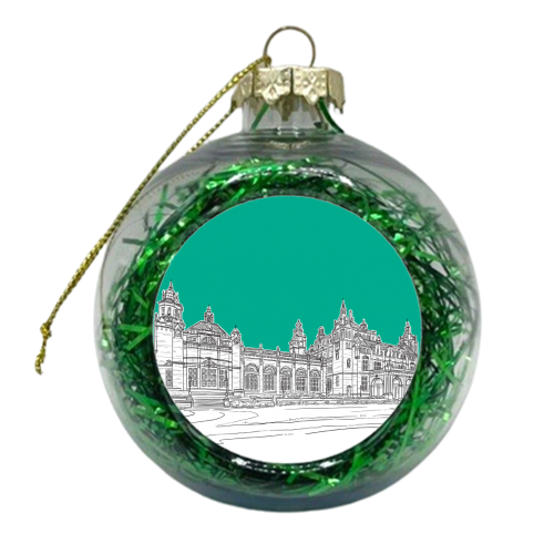 Kelvingrove Art Gallery & Museum, Glasgow (Scotland) - teal version - xmas bauble by Adam Regester