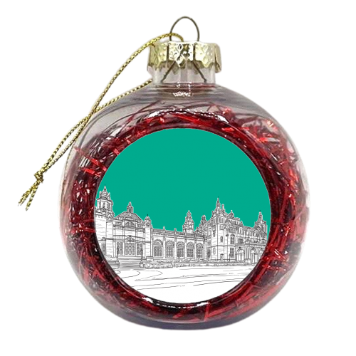 Kelvingrove Art Gallery & Museum, Glasgow (Scotland) - teal version - xmas bauble by Adam Regester