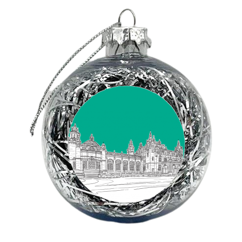 Kelvingrove Art Gallery & Museum, Glasgow (Scotland) - teal version - xmas bauble by Adam Regester