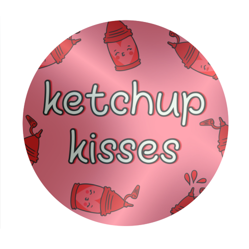 Ketchup Kisses | Tomato Sauce Lover | Cute - Circle Sticker by Lisa Wardle