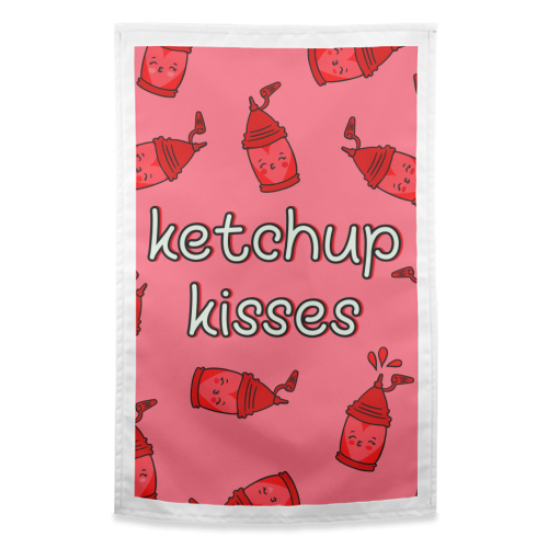 Ketchup Kisses | Tomato Sauce Lover | Cute - funny tea towel by Lisa Wardle