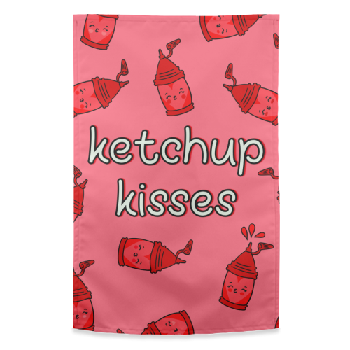 Ketchup Kisses | Tomato Sauce Lover | Cute - funny tea towel by Lisa Wardle