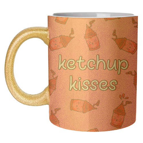Ketchup Kisses | Tomato Sauce Lover | Cute - unique mug by Lisa Wardle