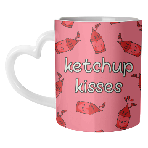 Ketchup Kisses | Tomato Sauce Lover | Cute - unique mug by Lisa Wardle
