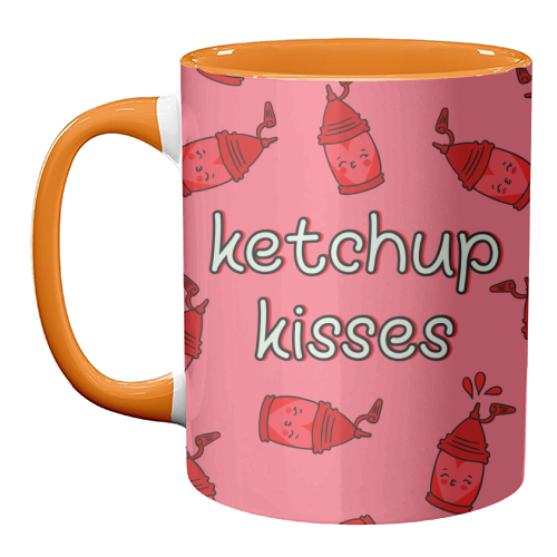 Ketchup Kisses | Tomato Sauce Lover | Cute - unique mug by Lisa Wardle