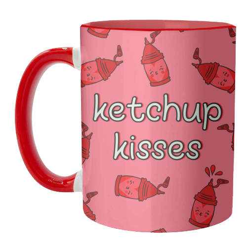Ketchup Kisses | Tomato Sauce Lover | Cute - unique mug by Lisa Wardle