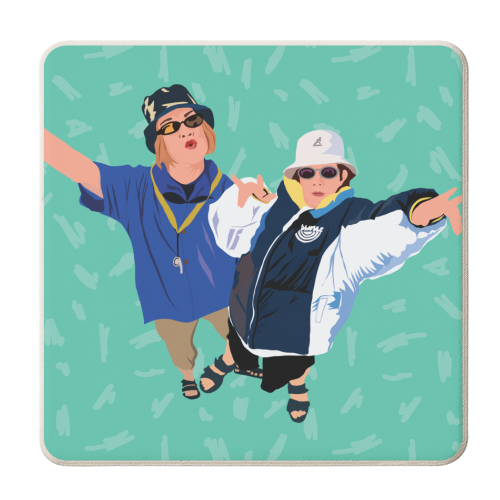 Kevin and Perry - personalised beer coaster by AbiGoLucky