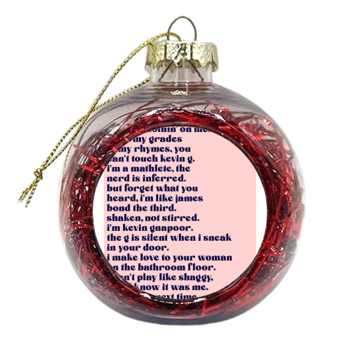 Kevin Gnapoor Rap - xmas bauble by Pink and Pip