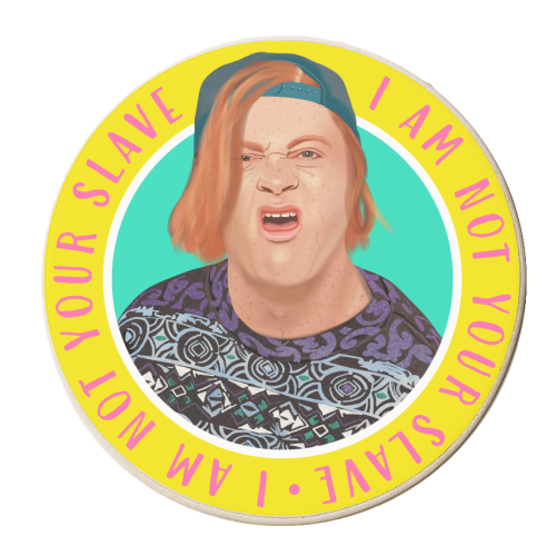 KEVIN - I AM NOT YOUR SLAVE - personalised beer coaster by AbiGoLucky