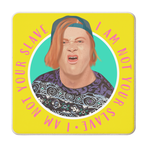 KEVIN - I AM NOT YOUR SLAVE - personalised beer coaster by AbiGoLucky
